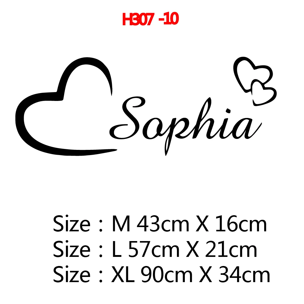 H307-10 Butterfly Custom Name Wall Sticker Self Adhesive Vinyl Heart Stars Wallpaper For Nursery Babys Room Bedroom Decoration Decals - Цвет: H307-10