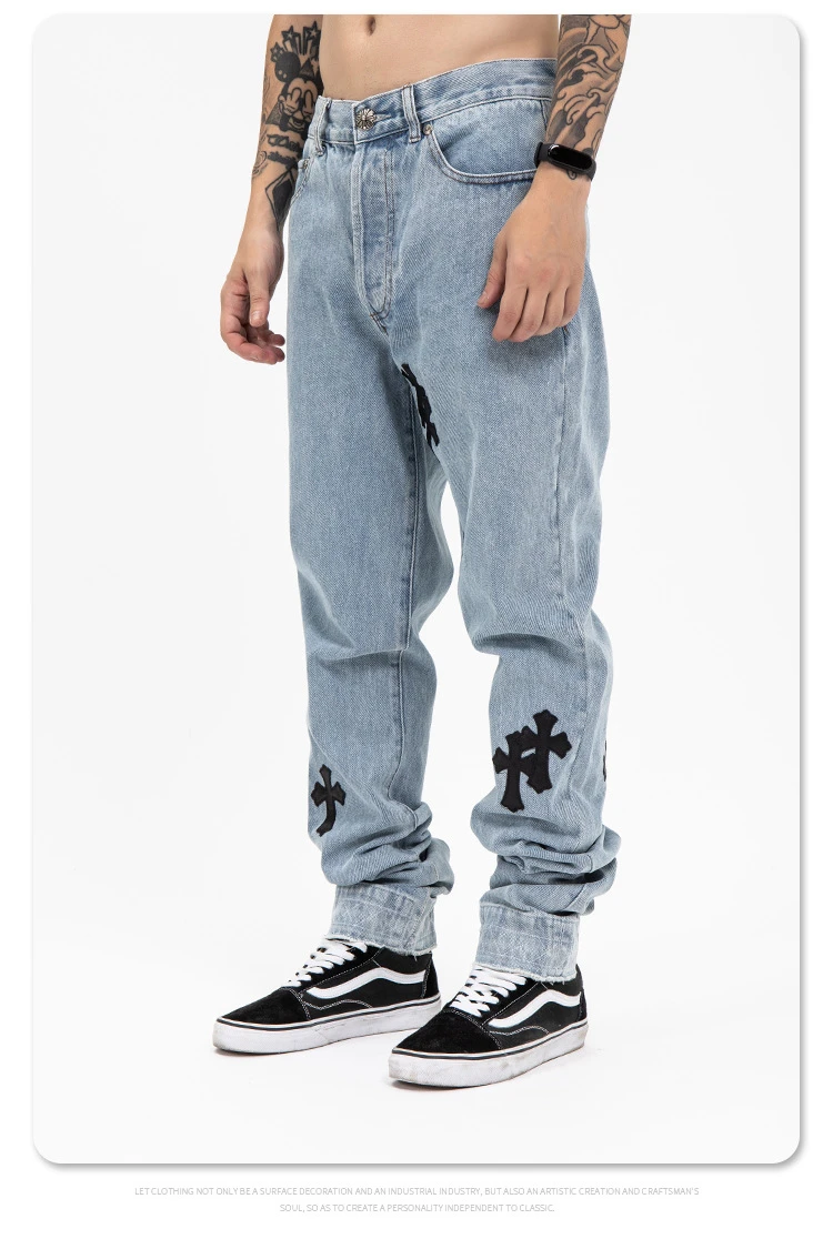 Men 2021 High Street Chrome Jeans Homme 