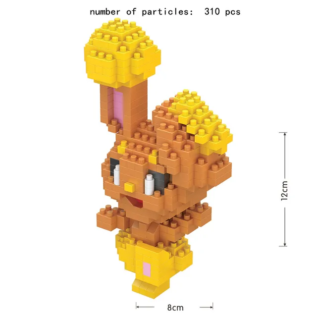 TAKARA TOMY 41 styles Pokemon Pikachu Building Blocks 3D DIY Educational Model Ornament Mewtwo Micro Small Assembled Block Brick 8085A
