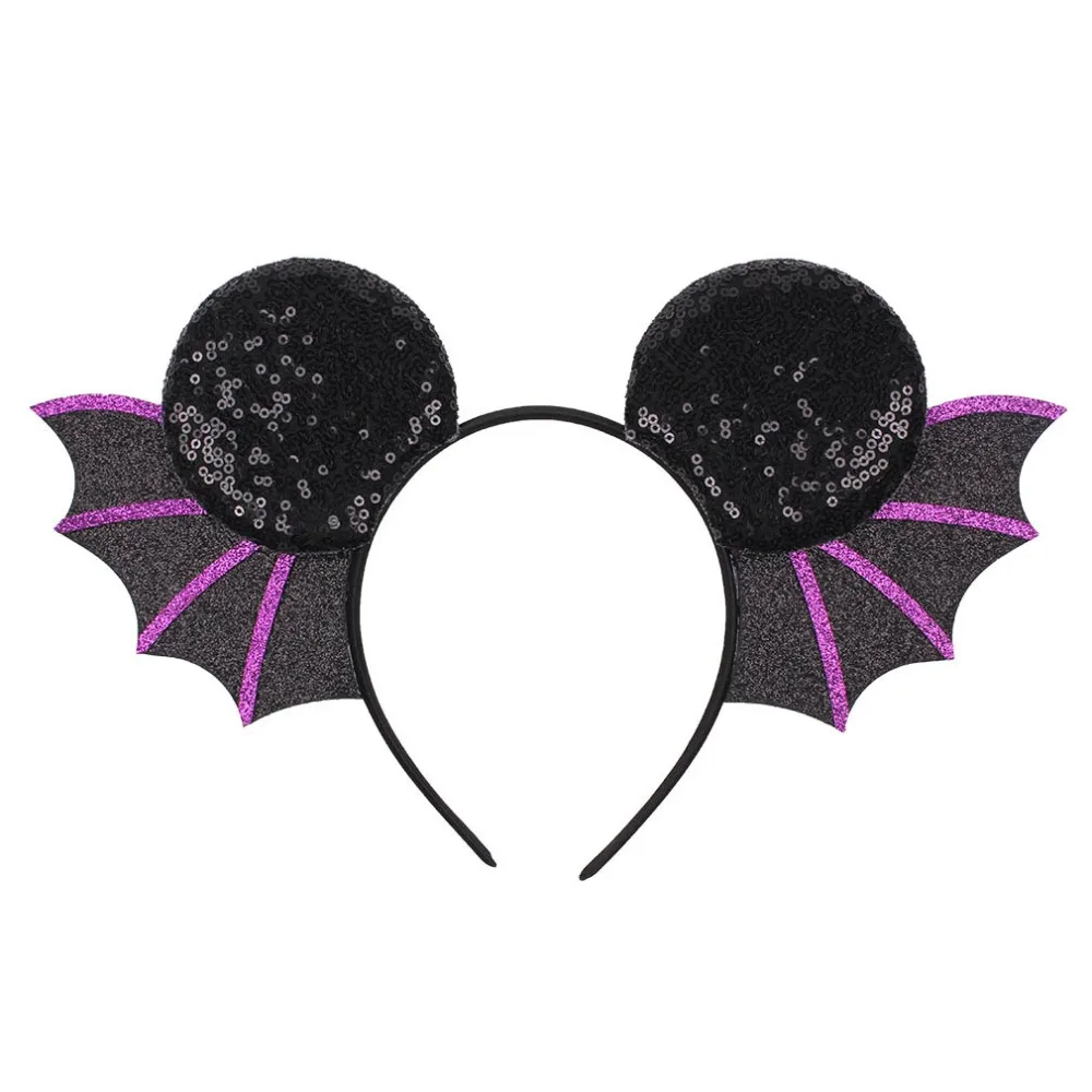10 шт./лот DIY Крылья летучей мыши Hallowen обруч для волос Блестящий дьявол головные уборы аксессуары для волос для девочек детский бант для волос