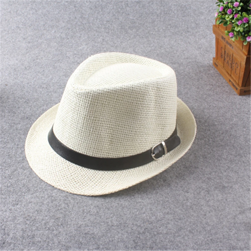 Простая летняя пляжная шляпа для мужчин и женщин, Повседневная Панама, плоская шляпа, соломенная шляпа, шляпа от солнца на осень