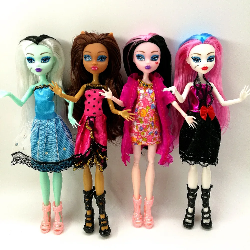 4 шт./лот/партия, новые стильные куклы monster fun high, Monster Draculaura hight Moveable Joint, лучший подарок для детей, оптовая продажа, модные куклы