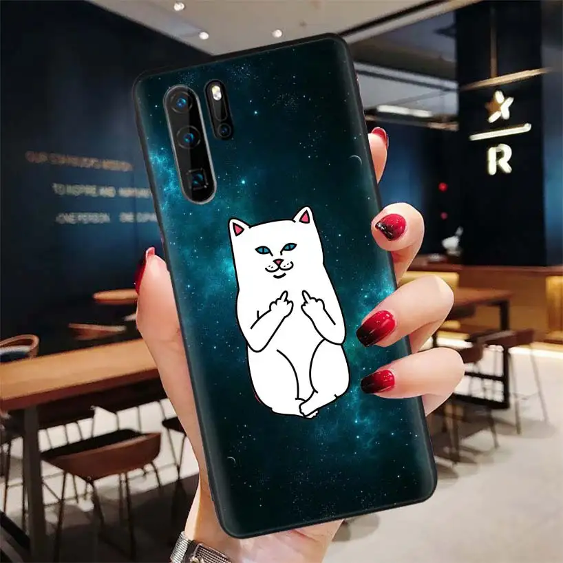 BD114-7 Черный мягкий чехол с мультипликационным принтом на средний палец для huawei P30 P20 P10 Lite Pro P Smart Z mate 30 10 20 Lite чехол для телефона - Цвет: BD114-7
