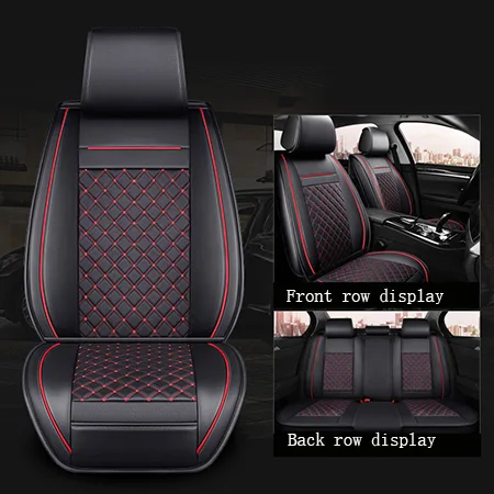 Кожаные чехлы для автомобильных сидений для bmw e46 e36 e39 аксессуары e90 x5 e53 f11 e60 f30 x3 e83 чехлы для сидений автомобиля подушки - Название цвета: Black standard