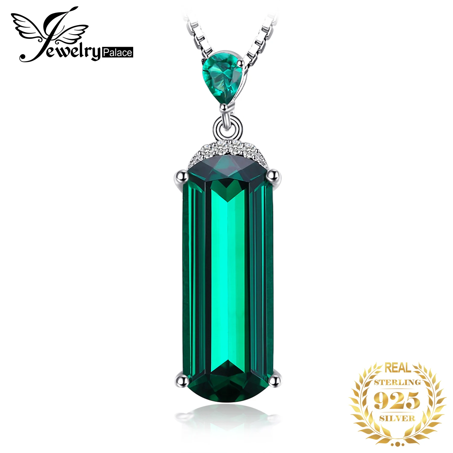 Jewelrypalace Simulated Nano Green Emerald 925 Sterling Silver 