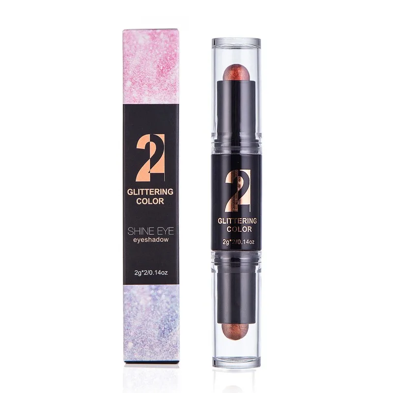 Double-end Eyeshadow Pen Long-lasting Brighten Shiny Waterproof Smudge-proof Eyebrow Stick mini eyeshadow stick smokey cosmetic