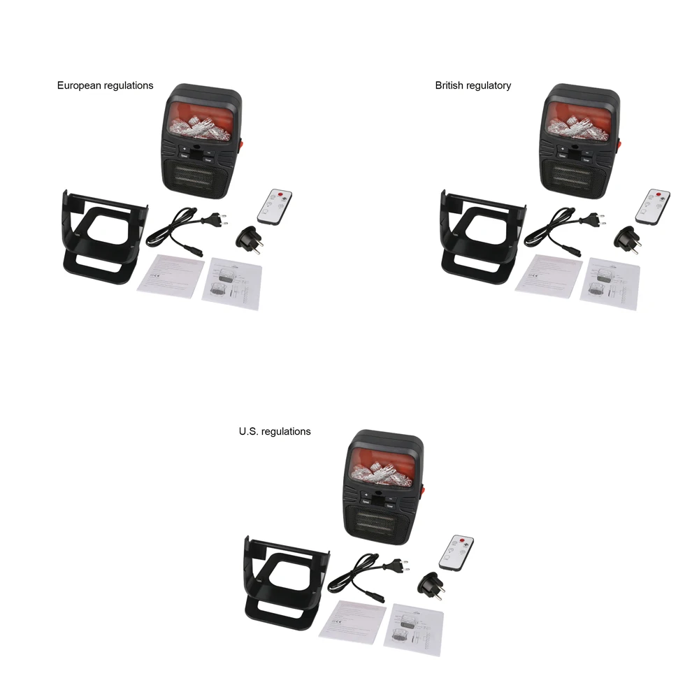 1000W Wall Outlet Flame Mini Heater Portable Heater Home Desktop Display Warm Fan Space Heater