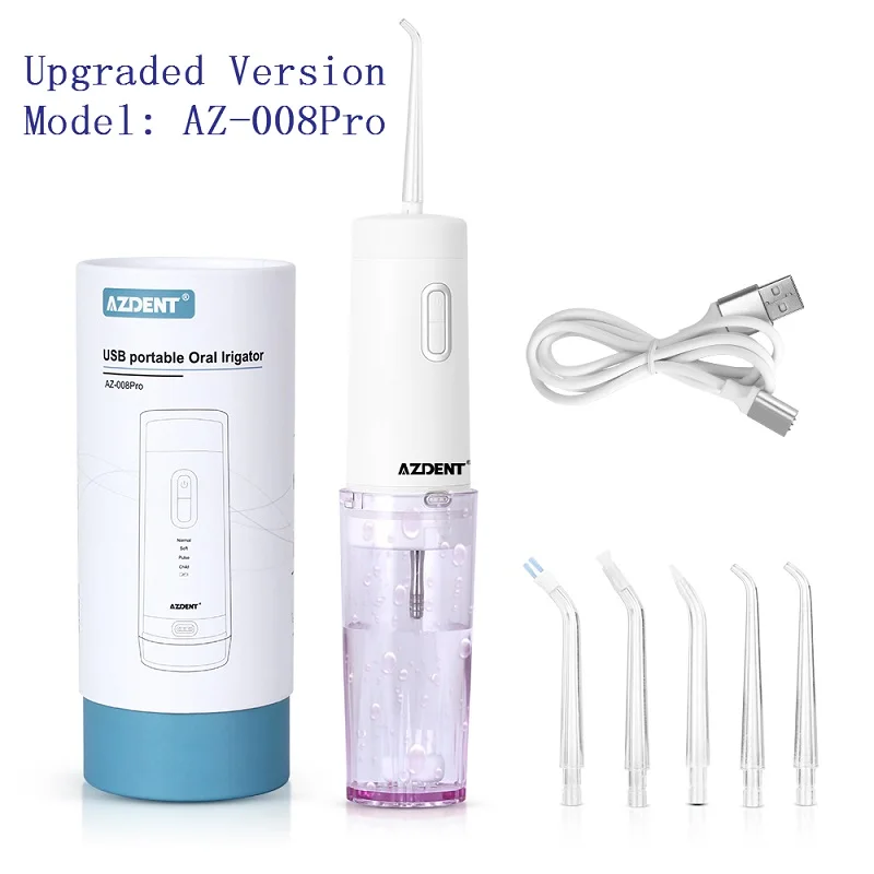 Purple 200 мл портативный складной ирригатор для полости рта, USB Перезаряжаемый, 4 режима, водостойкая зубная нить для полива - Цвет: Purple