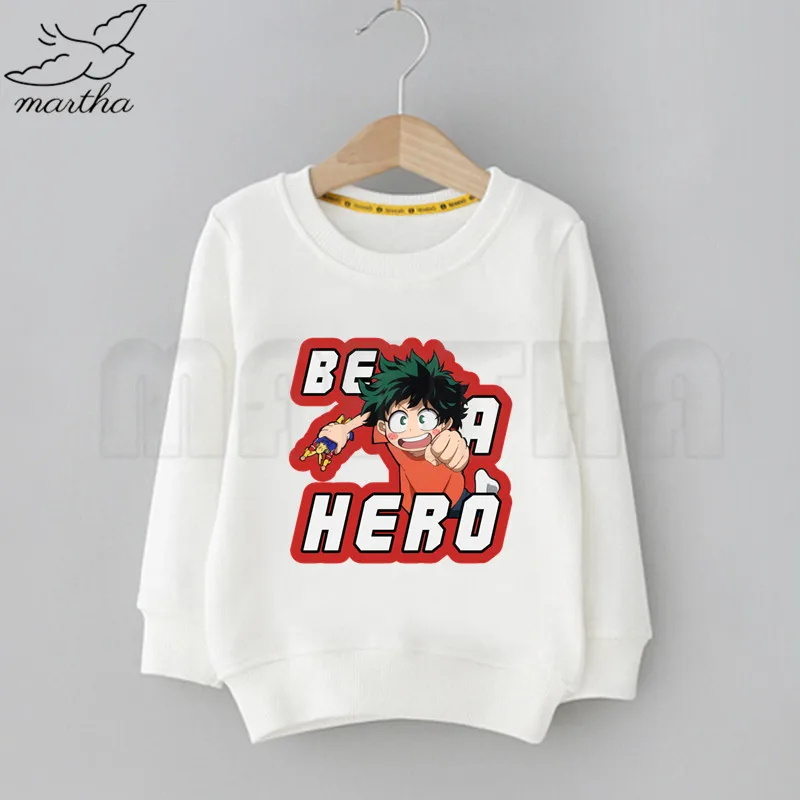 Забавный детский свитер с надписью «My Hero Academy Boku No Hero Academy»; однотонные толстовки с капюшоном; модные толстовки с длинными рукавами для мальчиков и девочек