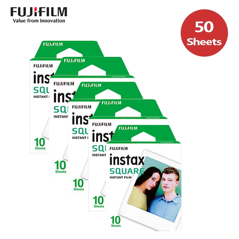 Фотобумага Fujifilm Instax квадратная пленка 10-100 листов для Fuji Instax квадратная SQ6 SQ10 SQ20 для смартфона Instax SP-3 - Цвет: 50 Sheets