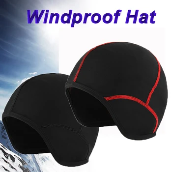

Mens Running Autumn Winter Warm Motorbike Headgear Cycling Windproof Stretch Quick-drying Plus Fleece Cap Helmet Liner Hat