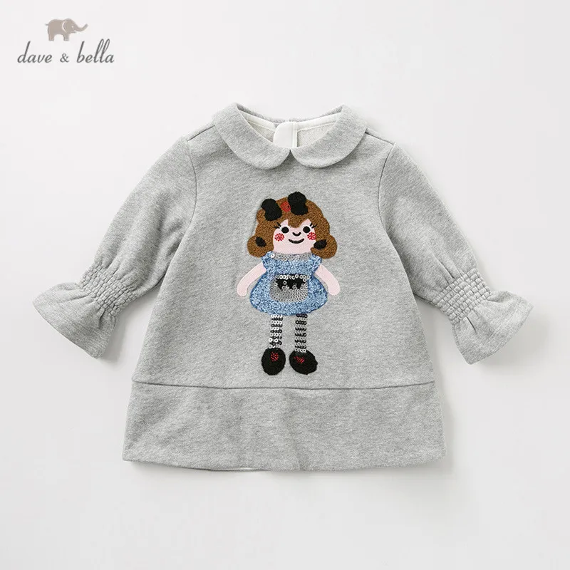 DB11732 dave bella/осеннее милое платье принцессы с героями мультфильмов для маленьких девочек детское модное праздничное платье детская одежда в стиле «лолита»