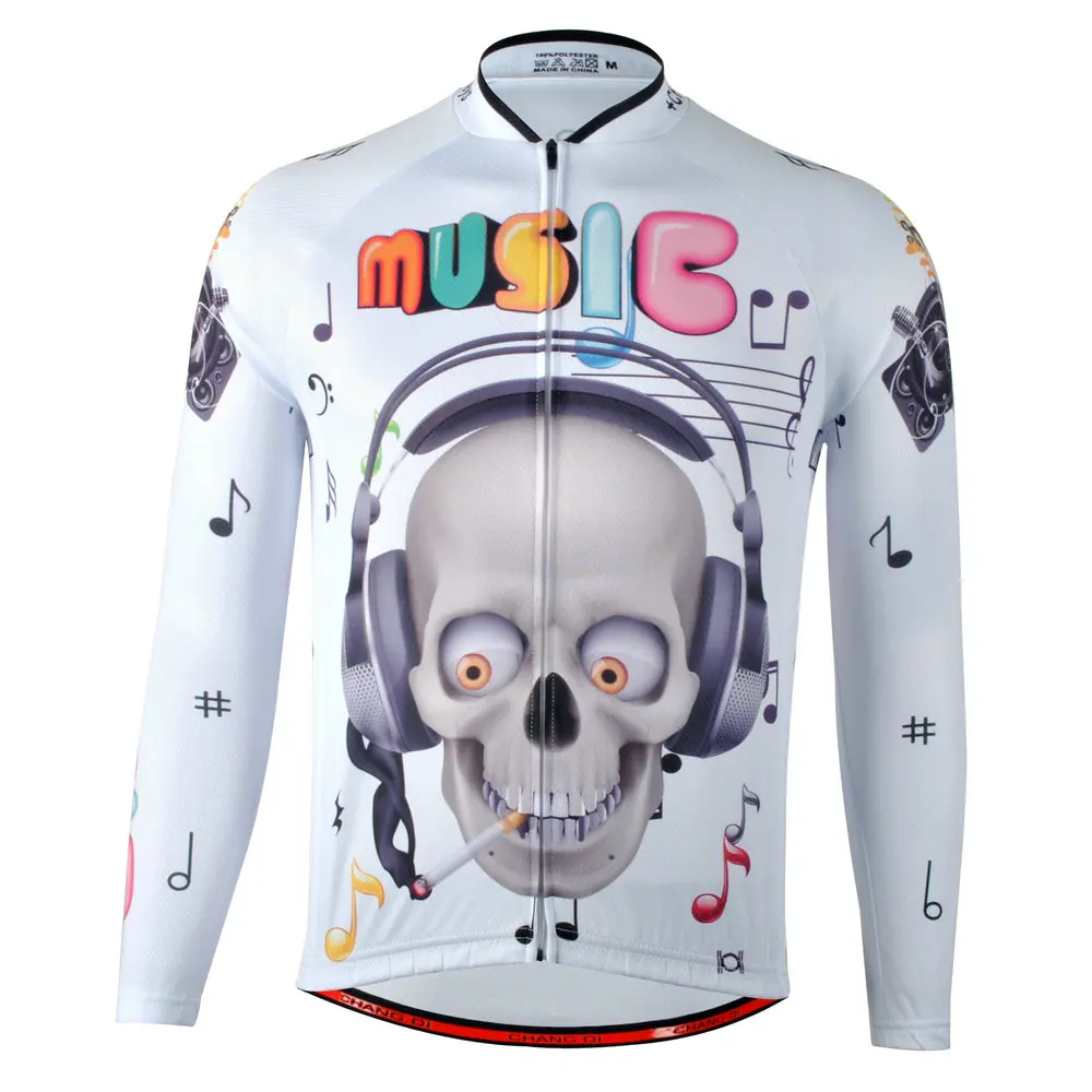 Long sleeve Jerseys ZM музыка Скелет велосипед одежда команды Весна Осень Одежда для велоспорта из Джерси наборы Ropa Ciclismo велосипед одежда с длинным рукавом велосипедная одежда - Цвет: Long sleeve Jerseys