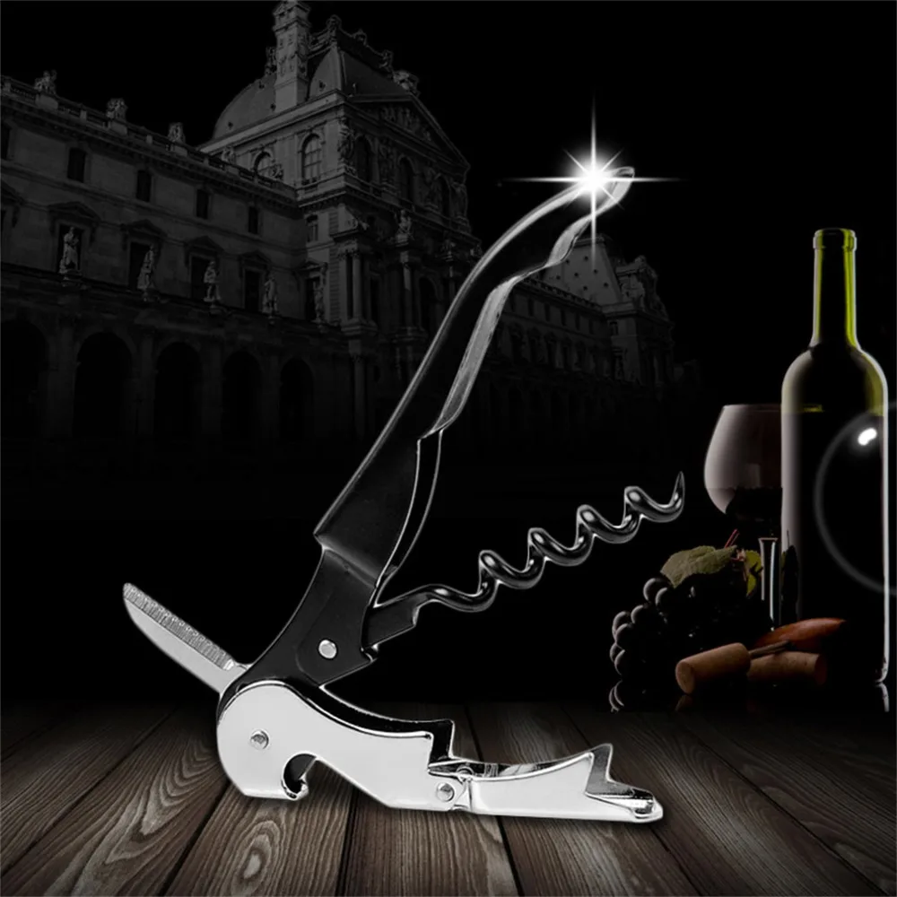 1pcs Stainless Steel Metal Cork Screw Multi-Function Red Wine Bottle Cap Opener Stock Offer Multi-Function Bottle Wine Opener