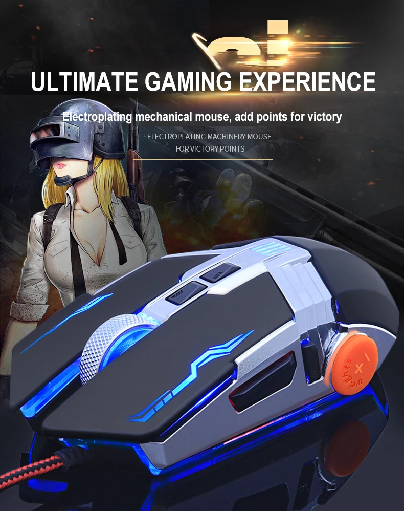Профессиональная игровая мышь 8D 3200 dpi, регулируемая Проводная оптическая светодиодный мышь для компьютера, USB кабель, мышь для ноутбука, ПК, геймера, проводная мышь