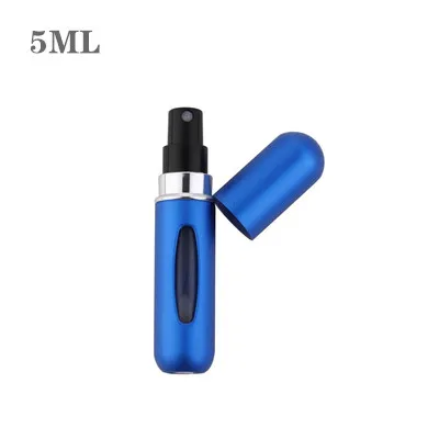 5ML Blue 5 мл/8 мл портативный мини парфюм алюминиевая спрей-бутылка путешествия многоразового использования контейнер с распылителем с парфюмом пустые косметические товары - Цвет: 5ML Blue