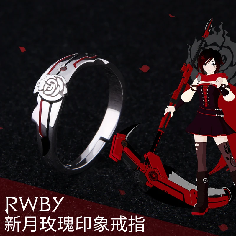 Аниме Rwby Том 2 Рубиновая Роза тема Косплей S925 Серебряное кольцо на палец для мужчин и женщин модное регулируемое кольцо ювелирные изделия Рождественский подарок