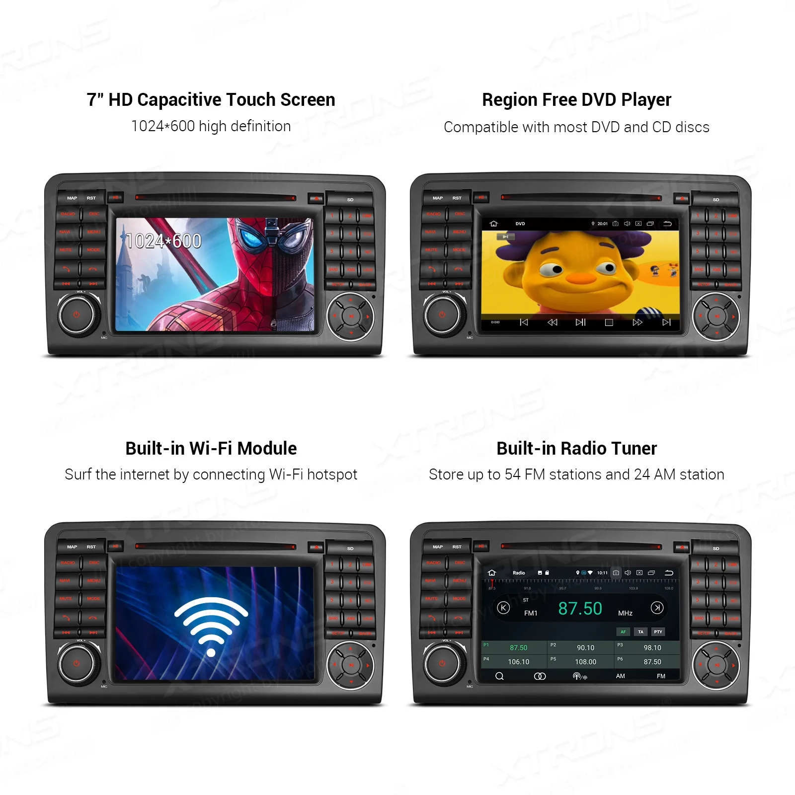 XTRONS PX5 Android 9,0 автомобильный dvd-плеер радио gps для Mercedes Benz ML Класс W164 ML300 ML350 ML450 ML500 2005-2011 GL класс X164