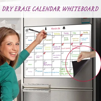 

Whiteboard Magnetic Calendars For Refrigerator Family Notepad Daily Planner Magnetic Refrigerator Notepad Message Board #BL3