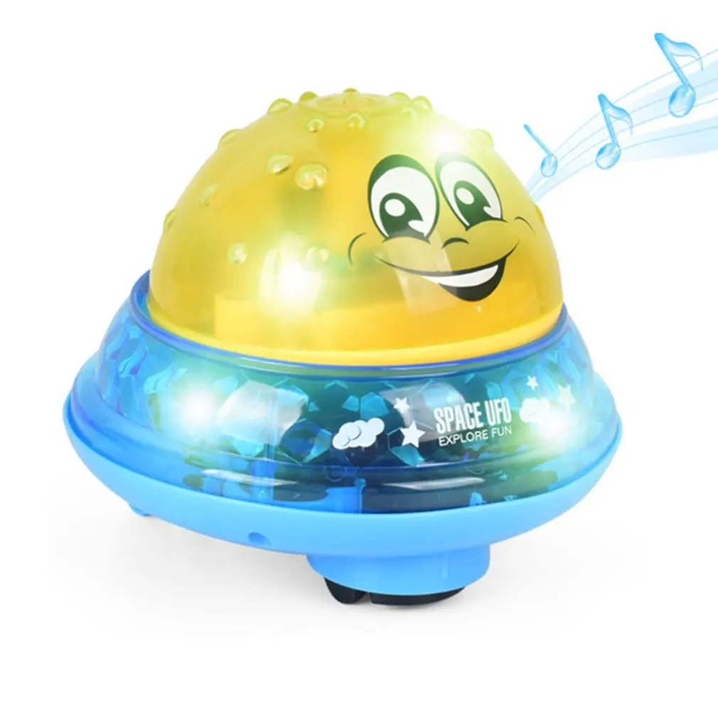 yellow blue Забавная детская игрушка для купания мальчик электрическая индукционная игрушка поливальная машина светильник музыка детская ванная комната играть в воде Многоцветный Рождественский подарок - Цвет: yellow blue