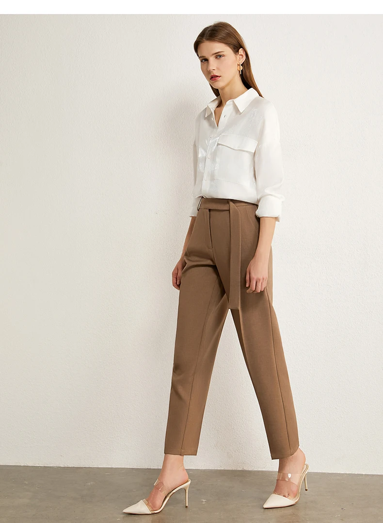 Amii Minimalism Autumn Womens Pants OLstyle Suit Pants Causal Solid High Waist Straight Women Trousers Female Pants 12030406