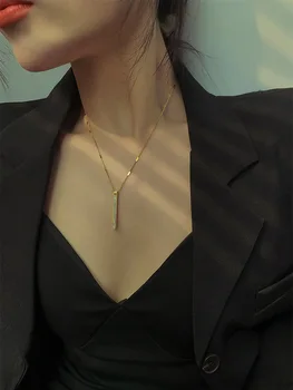 

CH-1000 South Korea New Exquisite Shell Titanium Steel Necklace Simple Fashionable Clavicle Chain Women's Jewelry