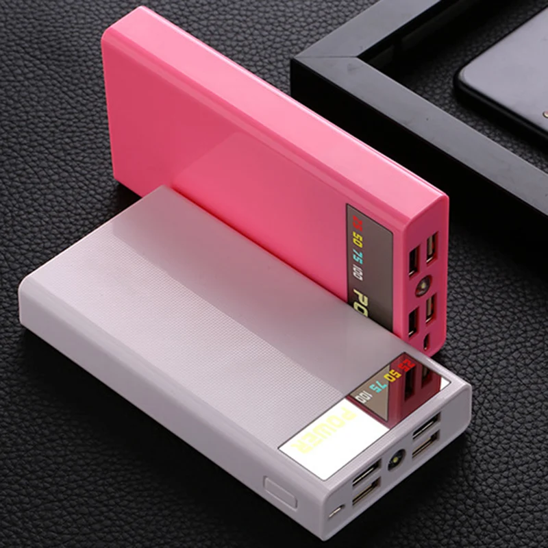 

DIY Power Bank 4 USB + Micro USB 6x18650 Battery Case Charging Power Supply Housing Powerbank Charger Cover No Battery 1pcs