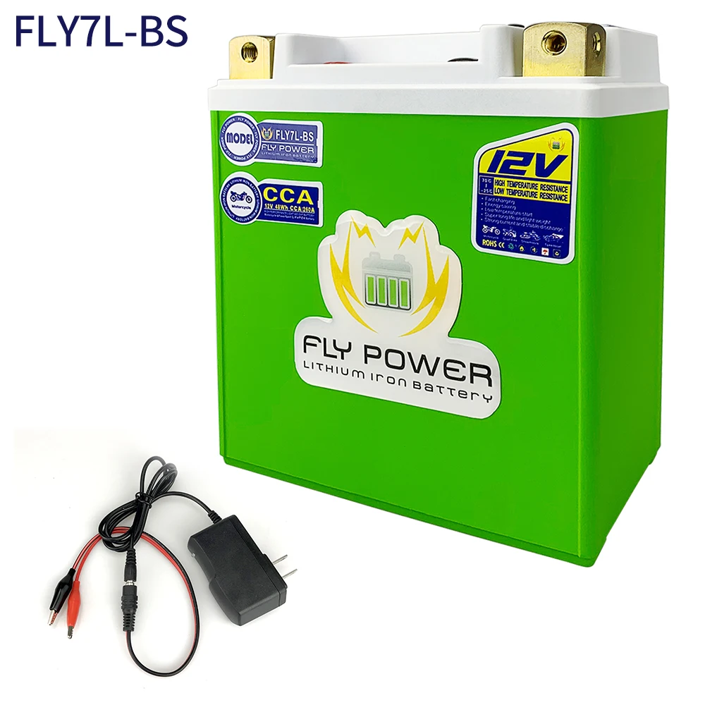 Motorcycle Lithium Phosphate Battery 12V FLY7L-BS YTX7L-BS 48Wh CCA 260A