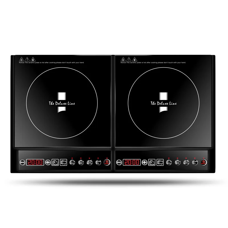 Doubleburner stove 2000 watt highpower fire boiler builtin double