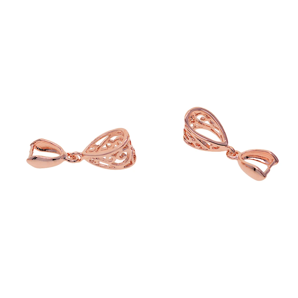 10 pcs Filigree Flower Brass Clip Pinch Bails .26x9x7mm for Crystals Pendants Jewelry Findings with Filigree Flower Connector