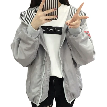 

New Fashion Women Hooded Jackets Trendy Female Printed Letter Casual Zipper Womens Zebra Pattern Punk Females Outerwear Ladies