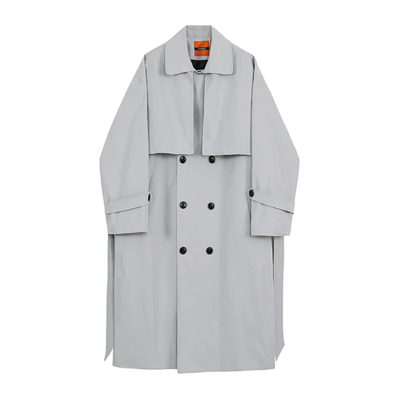 IEFB Autumn New Korean Windbreaker Men's Medium Long Cape Casual Trend Handsome Loose Trench Coat Man Oversize Cloth 9Y5263
