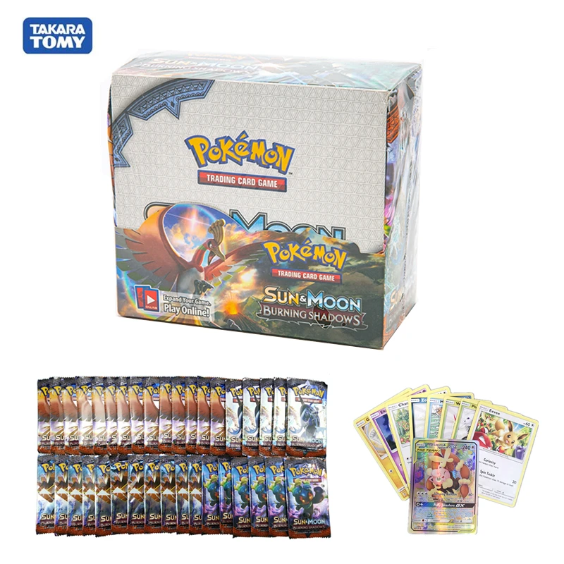 

Card toys 324pcs Pokemon cards box TCG: Sun & Moon Burning Shadows Pokemon booster shinny card game toy kids gift Pokemon game
