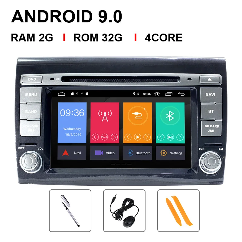Ips DSP 4G Оперативная память Android 9 Автомобильный DVD плеер для Fiat/Bravo 2007 2008 2009 2010 2011 2012 радио gps навигационная система контроля давления в шинах камеры заднего вида видеорегистратор - Цвет: 4 Core 32 ROM
