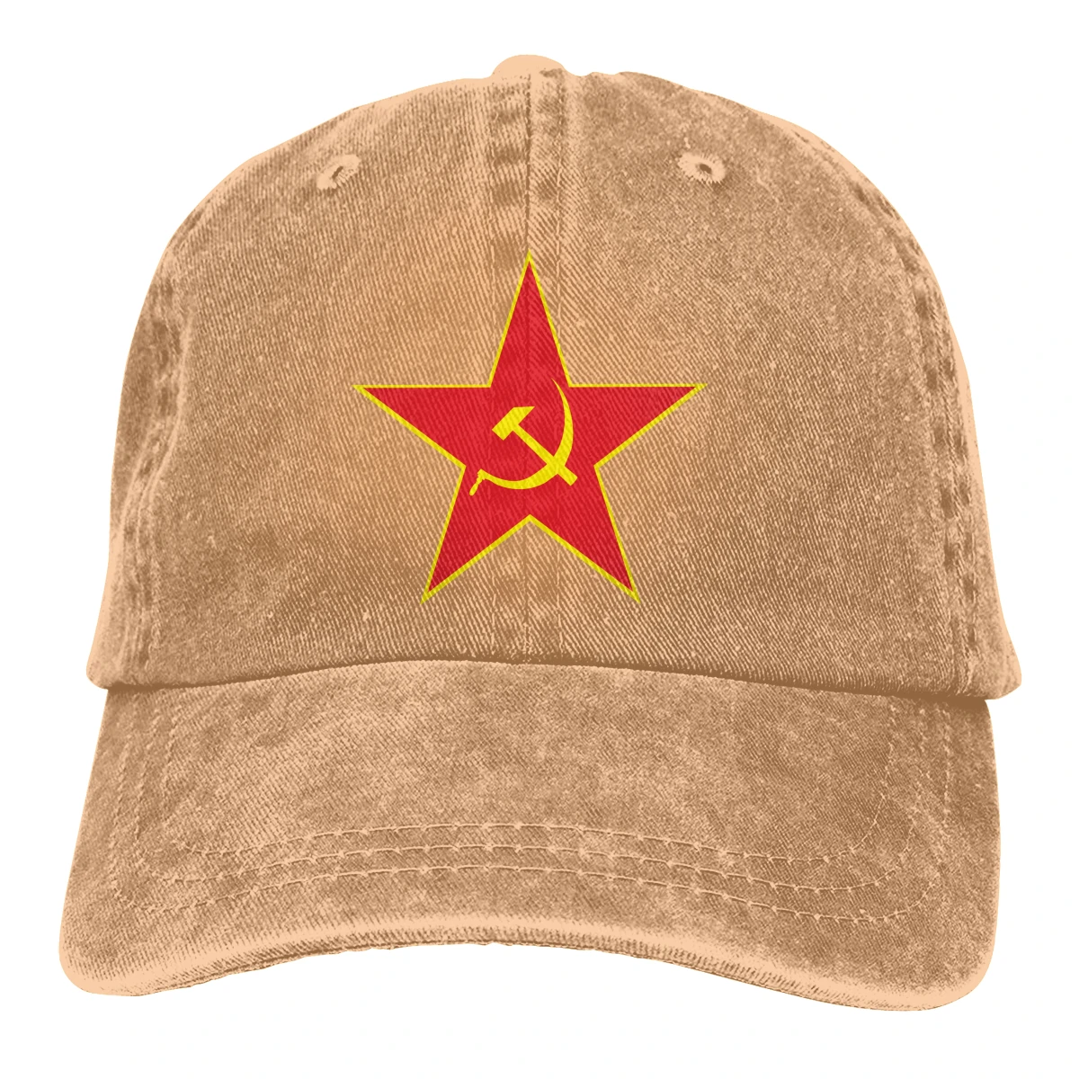 Звезда с молотком и серп Casquette черный унисекс Мужские Женские джинсовые бейсболка с ремешком кепки Регулируемый Гольф папа шляпа - Цвет: Хаки