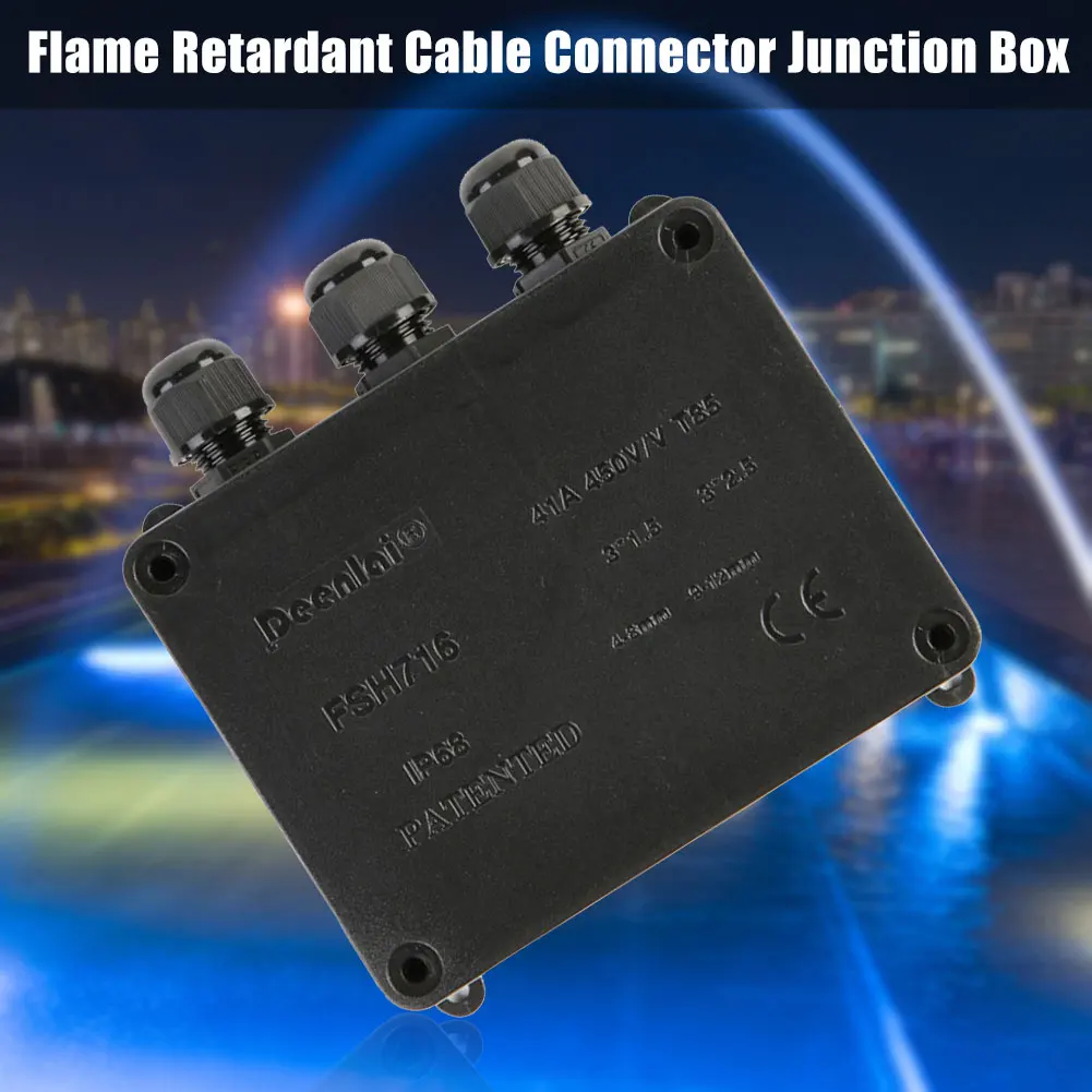 

Home External Wire Cable Connector Junction Box Flame Retardant Electrical Shell 3 Way Enclosure IP68 Waterproof Terminal