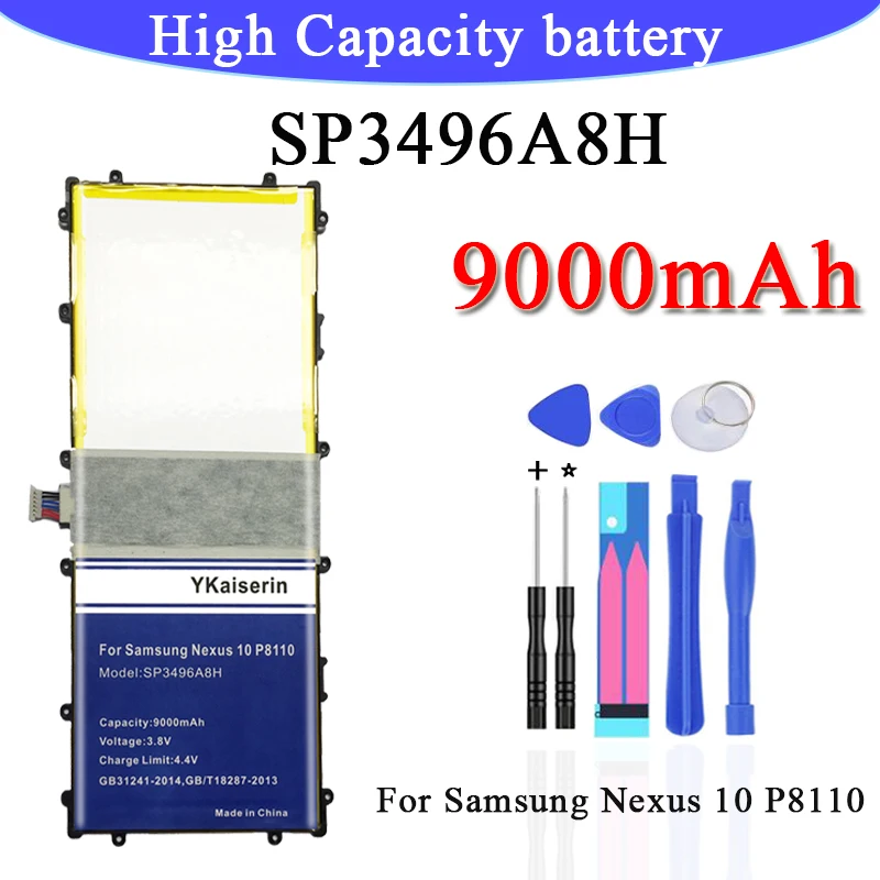 9000 мАч аккумулятор для samsung Google Nexus 10 GT-P8110 HA32ARB SP3496A8H P8110 батареи+ бесплатный инструмент