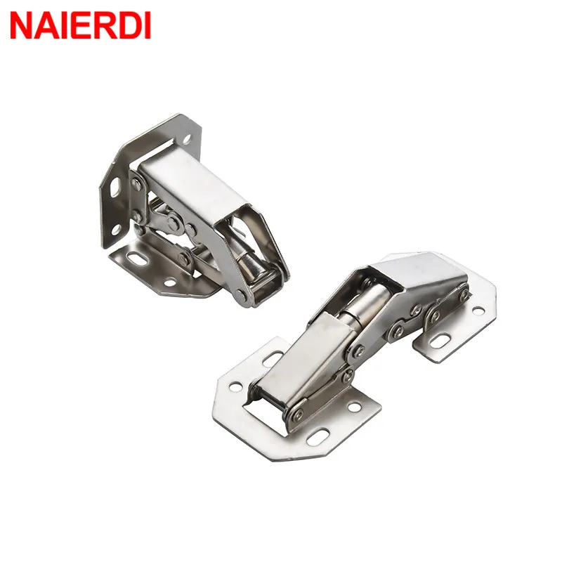 4PCS NAIERDI 3 Inch Cabinet Hydraulic Hinge 90 Degree No-Drilling Hole Cupboard Door Soft Close Hinges 4 Inch Furniture Hinge