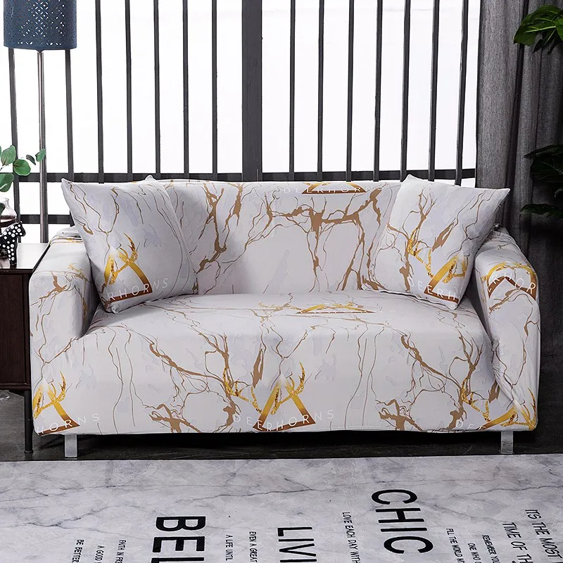 Чехол для дивана эластичный для гостиной эластичное кресло чехол с рисунком 1/2/3/4 места - Цвет: Stone White