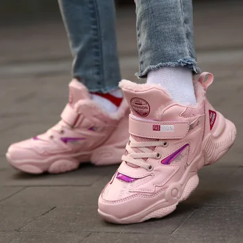 

New Walking Shoes Baby Boy Inside Fur Casual Shoes Boys Anti Slip Boys Sneakers Kids Shoes Comfortable Toddler Girls Winter Shoe