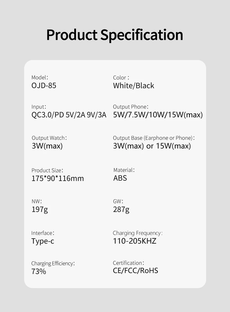 sem fio duplo 15w carregamento rápido