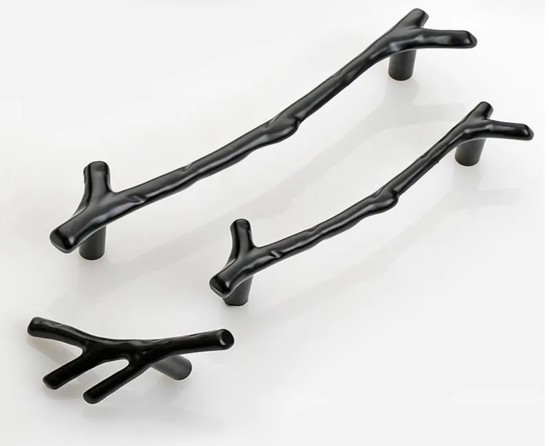 2pcs free shipping  96mm forest design furniture handle 64mm fashion dresser Handle Matte black Kitchen Cabinets Pulls cupboard 128mm cup shell handle  