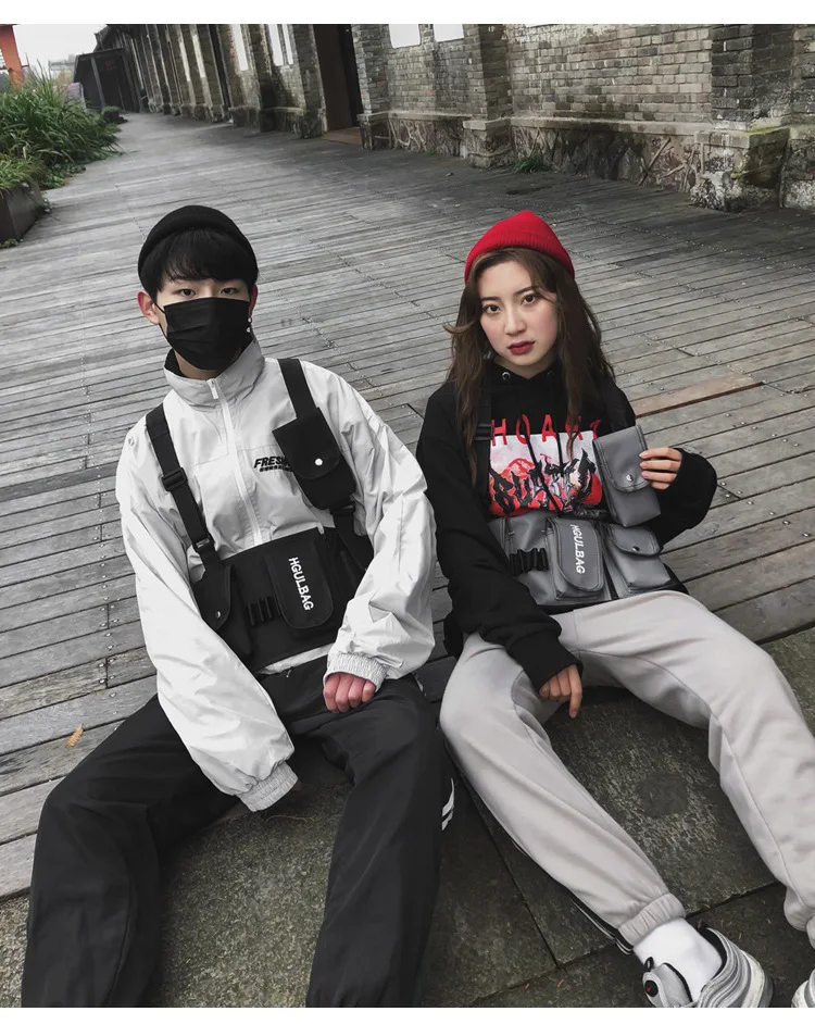 Functional Fashion Chest Rig Bag Men Women Hip Hop Harness Adjustable Tactical Vest Sports Hunting Tactical Packages Bullet Pack