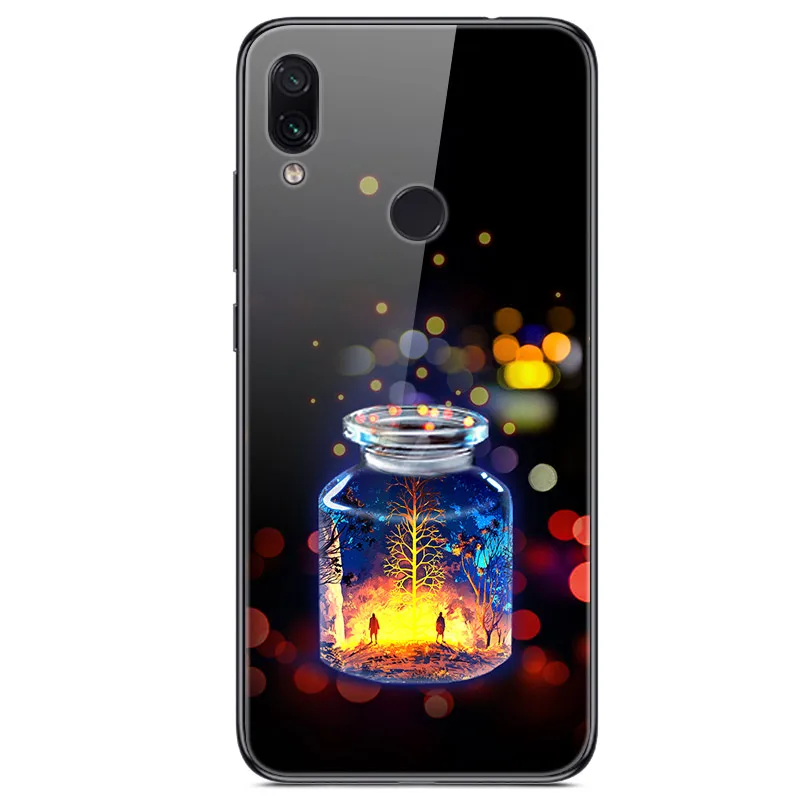 46 Для Xiaomi Redmi Note 7 Чехол из закаленного стекла твердая задняя крышка для Xiomi Redmi Note7 мягкий чехол для телефона бампер на Redmi Note 7 Pro - Цвет: 46