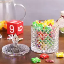 BESTONZON Хрустальная коробка для конфет, стеклянный контейнер для хранения закусок, украшение для дома, настольная комната(цветная