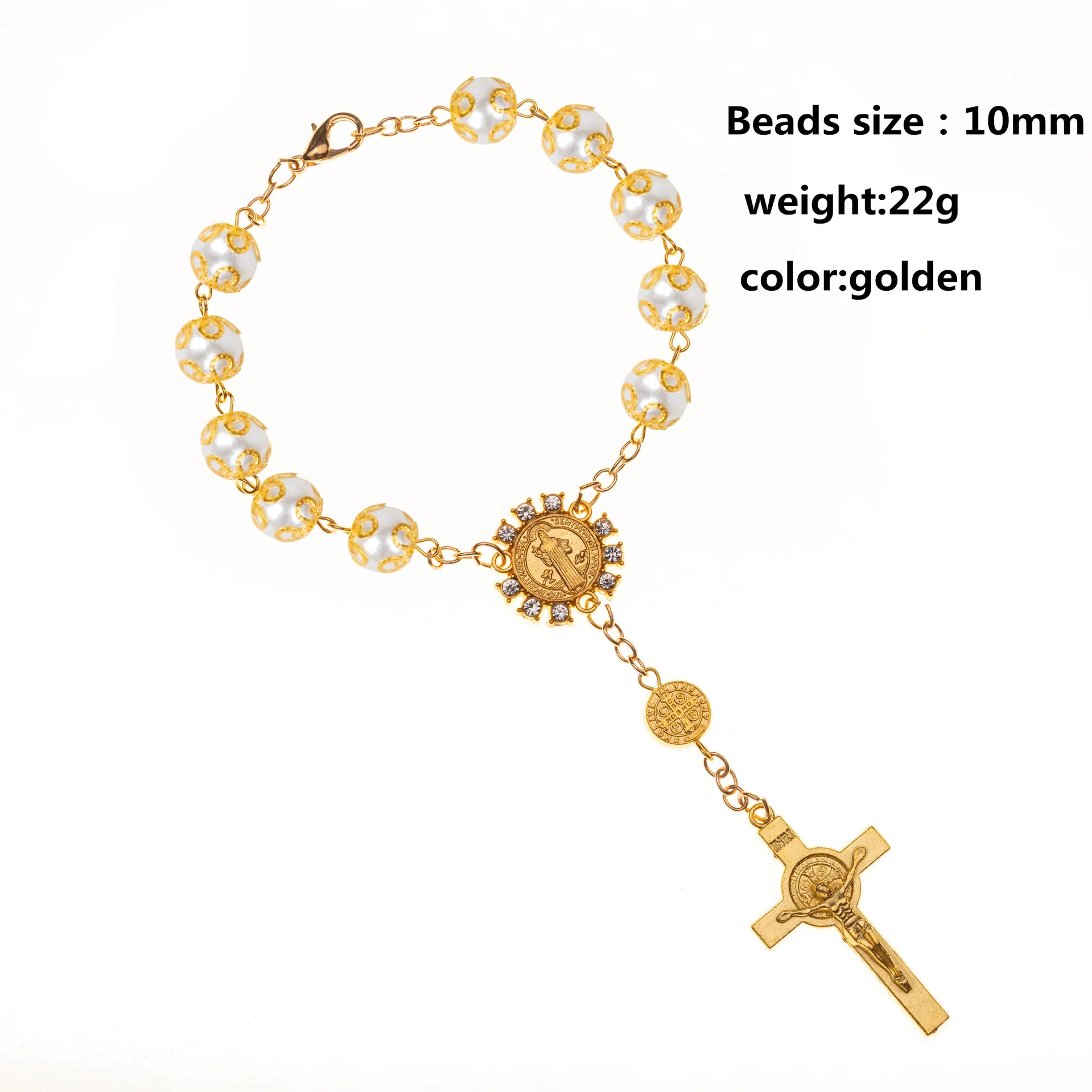 CR008 10pcs Vintage Religious Ornaments Religion Catholic Communion Cup Gift Cross Rosary Bracelet Bead Jewelry