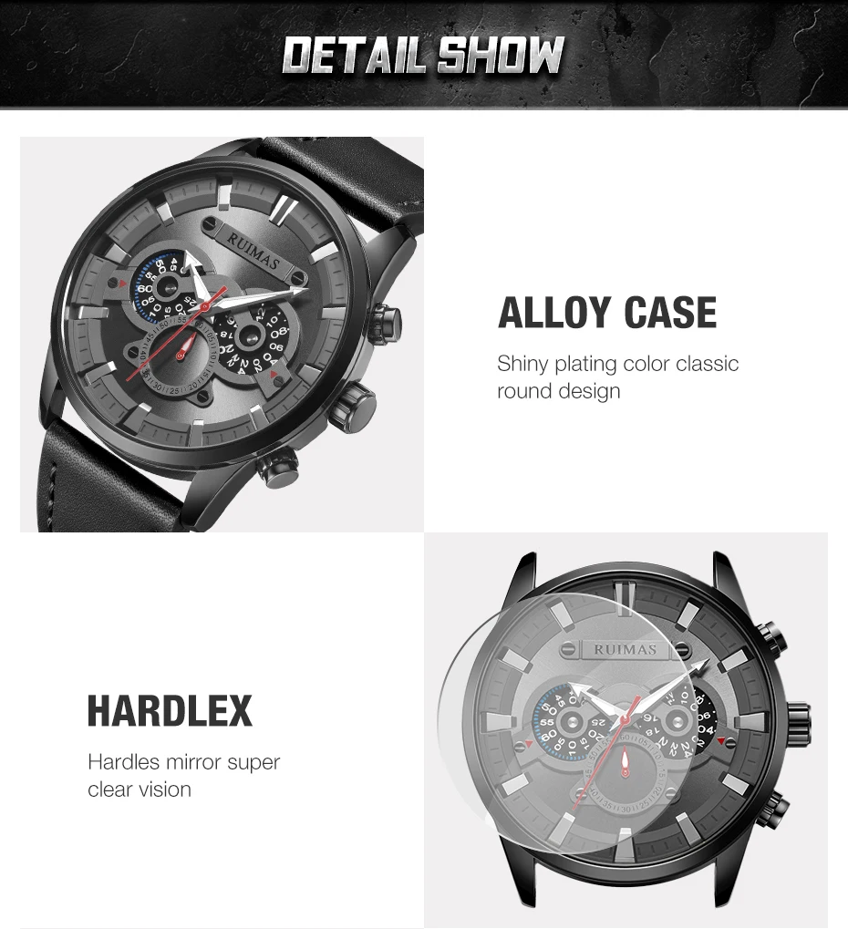 olhos qualidade um à prova dwaterproof água relógio redondo reloj hombre