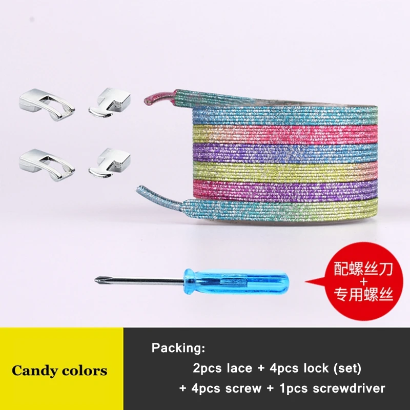 Candy colors Новинка, эластичный фиксирующий башмак, шнурки с перекрестной пряжкой, Яркие туфли на плоской подошве, без шнурков, шнурки, быстрые кроссовки, фиксирующий башмак, шнурки для детей и взрослых - Цвет: Candy colors