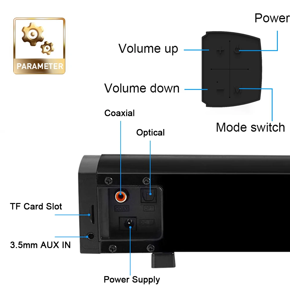 LP-09 портативный динамик звуковая панель Bluetooth 5,0 динамик 40 Вт Саундбар 3D домашний кинотеатр усилитель звука динамик s дистанционное управление AUX