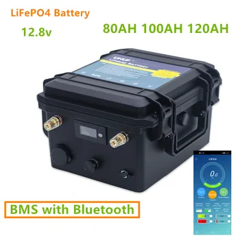 12V 80AH 100AH 120AH LiFePO4 con Bluetooth BMS 12v lifepo4 Paquete de batería 80ah 100ah 120ah de litio 12v con cargador de 10A incluido 1